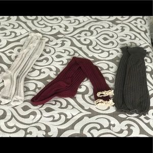 Knee high socks and leg warmers
